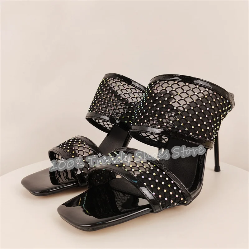 Bling Rhinestone Mesh Strap High Heel Women Slippers Square Toe Stiletto Summer Breathable Sandals Ladies Party Dress Pumps
Bling Rhinestone Mesh Strap High Heel Women Slippers Square Toe Stiletto Summer Breathable Sandals Ladies Party Dress Pumps