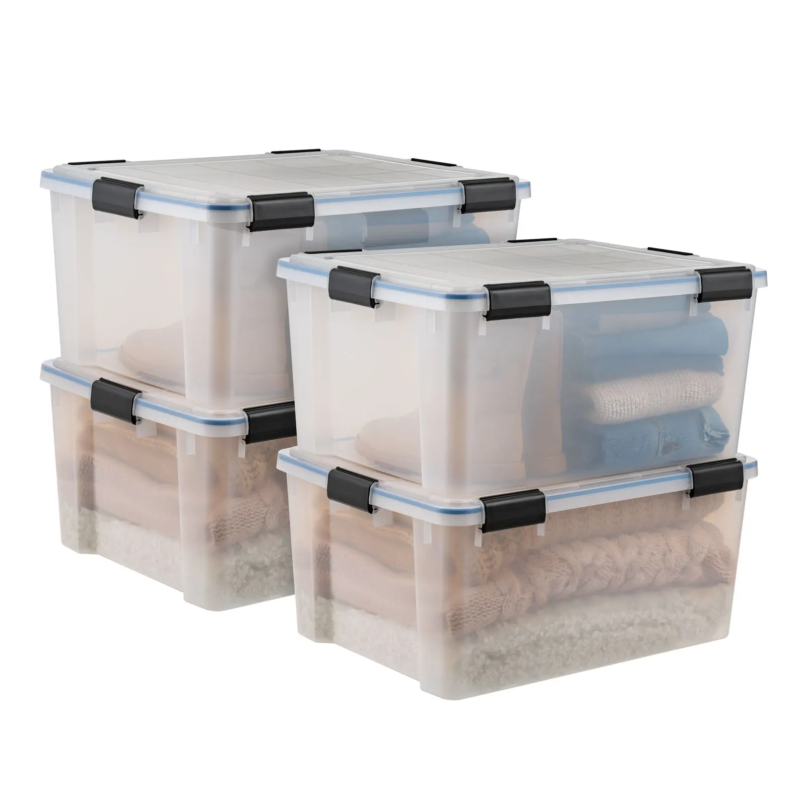 IRIS 60 Qt. Plastic Storage Bins with Sealed Lids, Clear Gasket Box, Airtight Containers 4Pk
IRIS 60 Qt. Plastic Storage Bins with Sealed Lids, Clear Gasket Box, Airtight Containers 4Pk