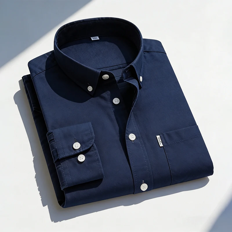 Men's Pure Cotton Oxford Solid Color Long Sleeved Casual Shirts Business Social Formal Single Pocket Design Classic Male Clothes
Men's Pure Cotton Oxford Solid Color Long Sleeved Casual Shirts Business Social Formal Single Pocket Design Classic Male Clothes