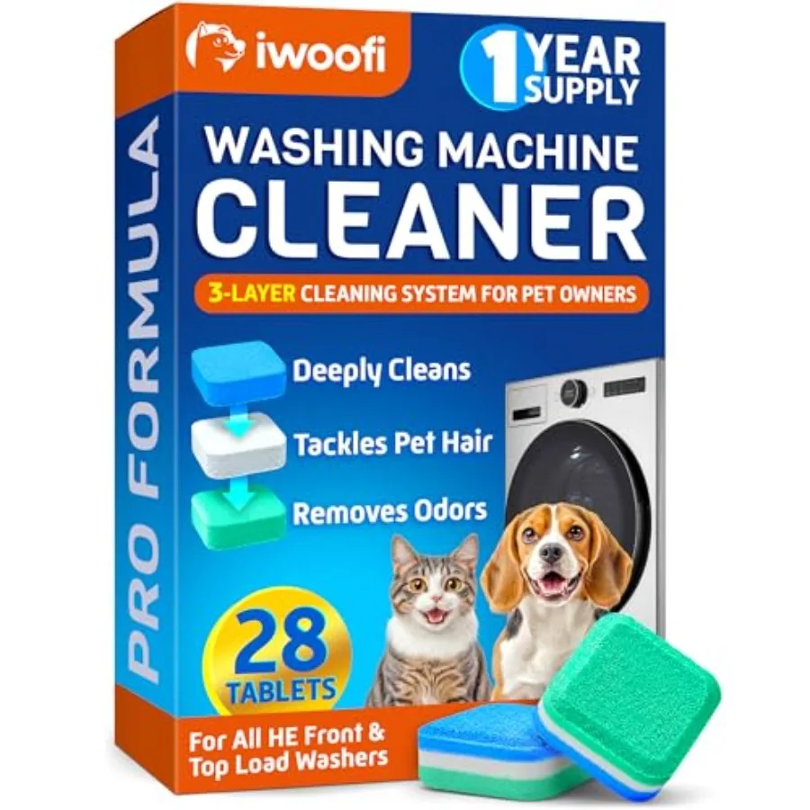 Washing Machine Cleaner Tablets for Pet Owners Pro Front and Top Load HE Washers Removes Pet Hair Buildup Eliminates Odors and
Washing Machine Cleaner Tablets for Pet Owners Pro Front and Top Load HE Washers Removes Pet Hair Buildup Eliminates Odors and