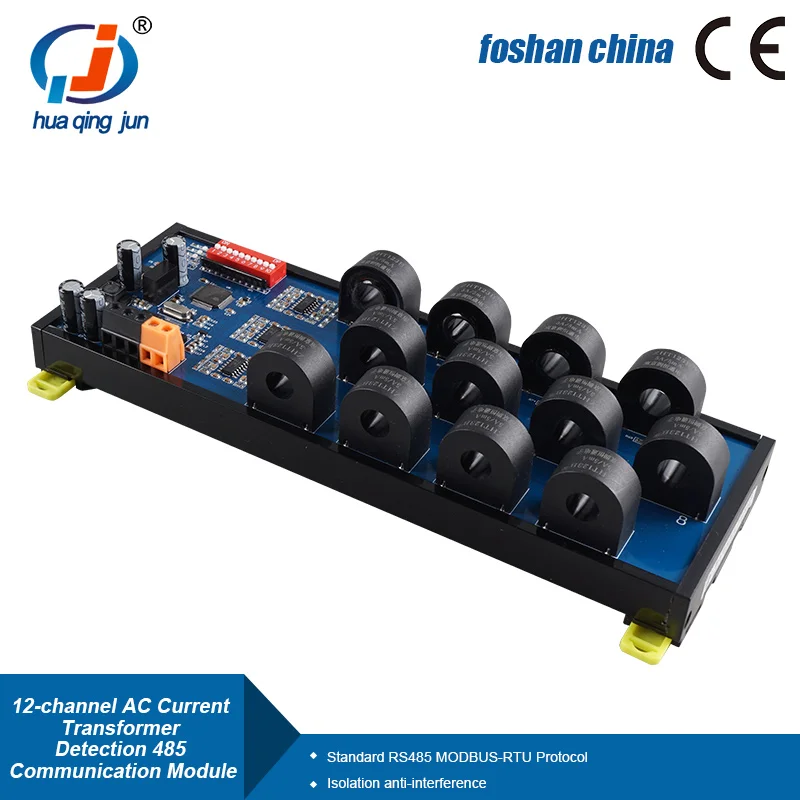 Huaqingjun 12-Channel AC Current Transformer Detection RS485 Communication Module Modbus RTU Current Data Module
Huaqingjun 12-Channel AC Current Transformer Detection RS485 Communication Module Modbus RTU Current Data Module