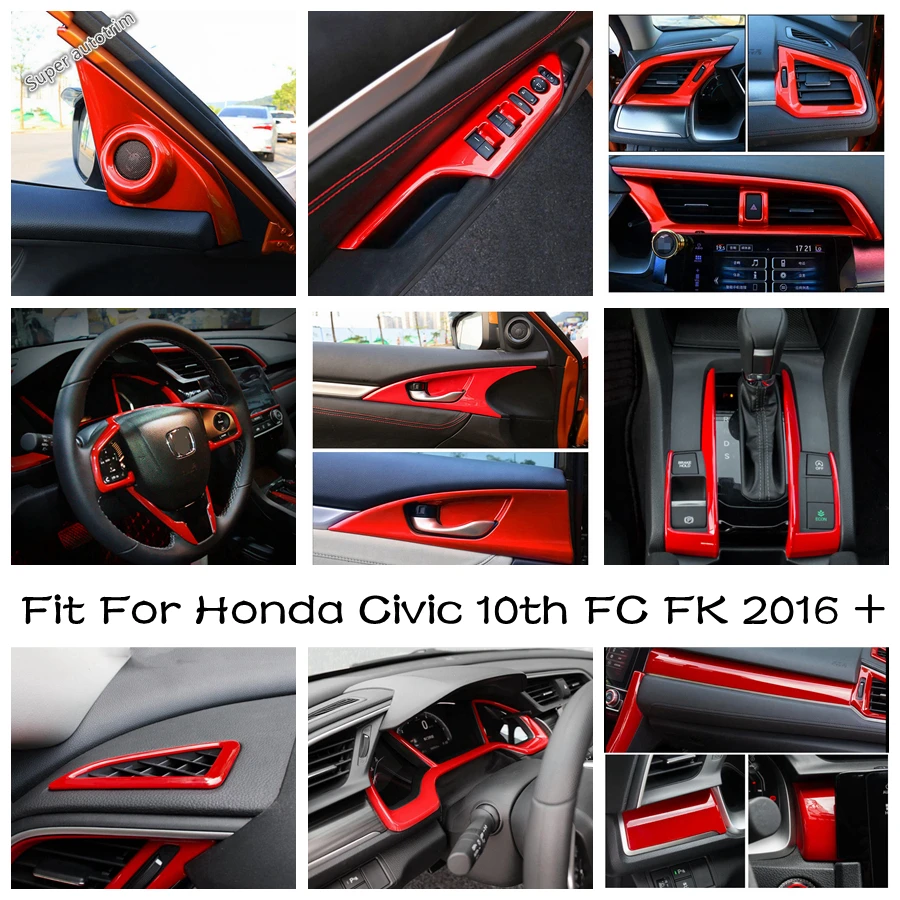 Red Interior Parts For Honda Civic 10th FC FK 2016 - 2020 Pillar A Speaker Tweeter / Steering Wheel / Reading Lights Cover Trim
Red Interior Parts For Honda Civic 10th FC FK 2016 - 2020 Pillar A Speaker Tweeter / Steering Wheel / Reading Lights Cover Trim