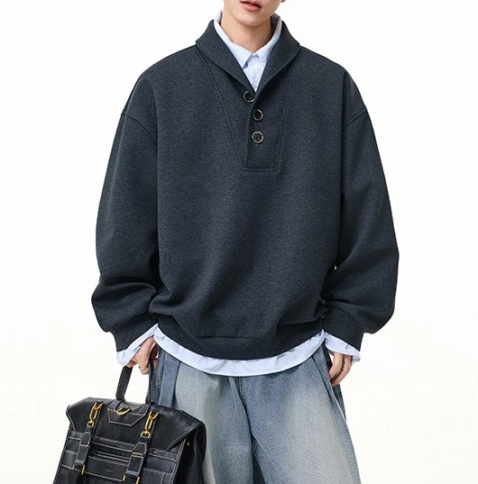 2026 Spring New Men's Fashion Long-sleeved Sweater Fake Two Pieces Personalized Neckline Design
2026 Spring New Men's Fashion Long-sleeved Sweater Fake Two Pieces Personalized Neckline Design