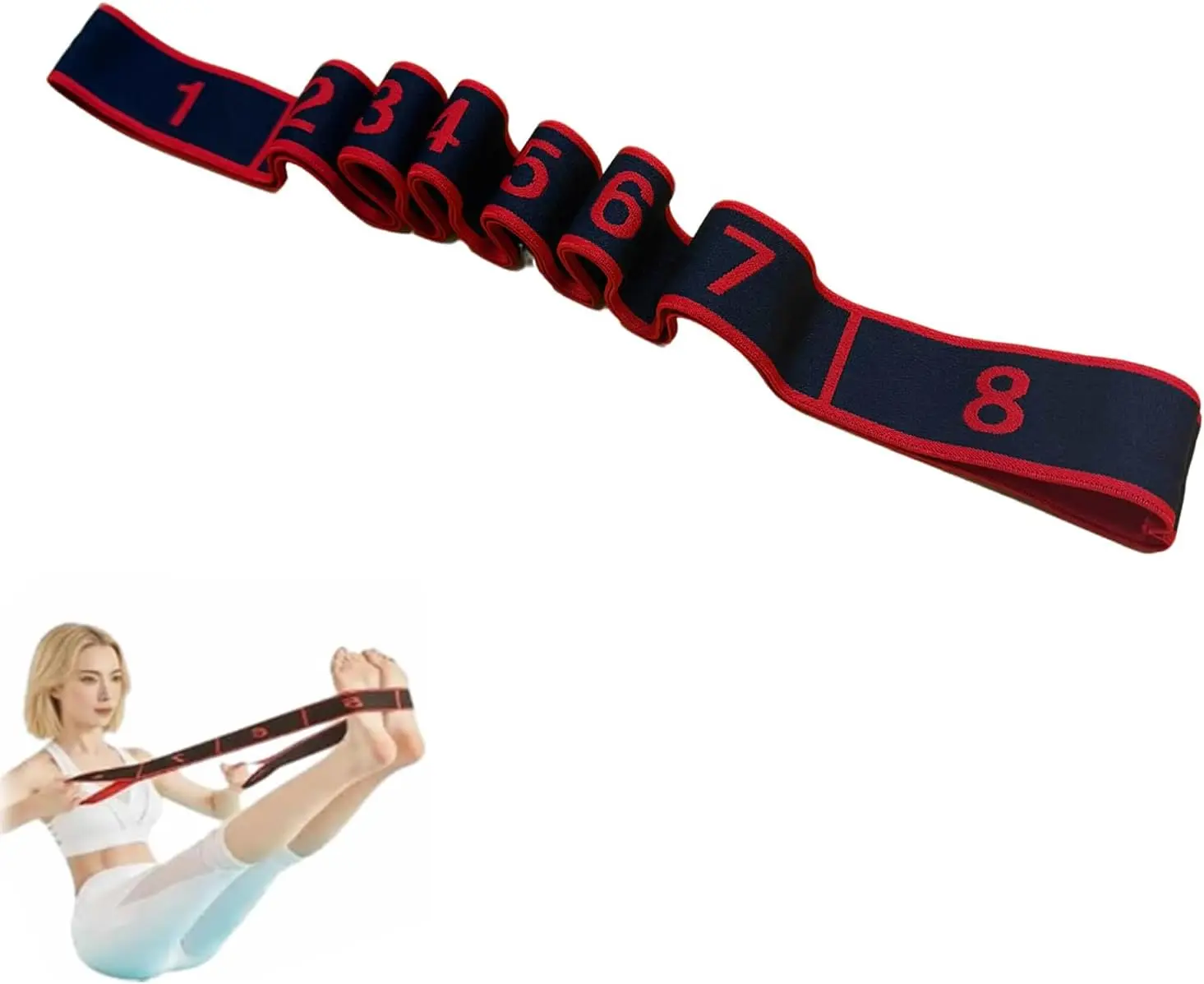 Elastic Training Band with 8-Section Adjustable Resistance for Yoga and Fitness
Elastic Training Band with 8-Section Adjustable Resistance for Yoga and Fitness