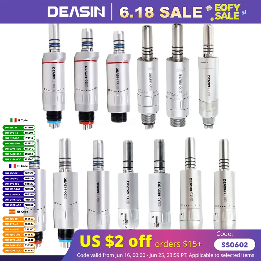 Dental Low Speed Air Motor With Micro Power Generator E-type 2/4/6 Hole H-andpiece Straight Contra Angle Internal Water Spray
Dental Low Speed Air Motor With Micro Power Generator E-type 2/4/6 Hole H-andpiece Straight Contra Angle Internal Water Spray
