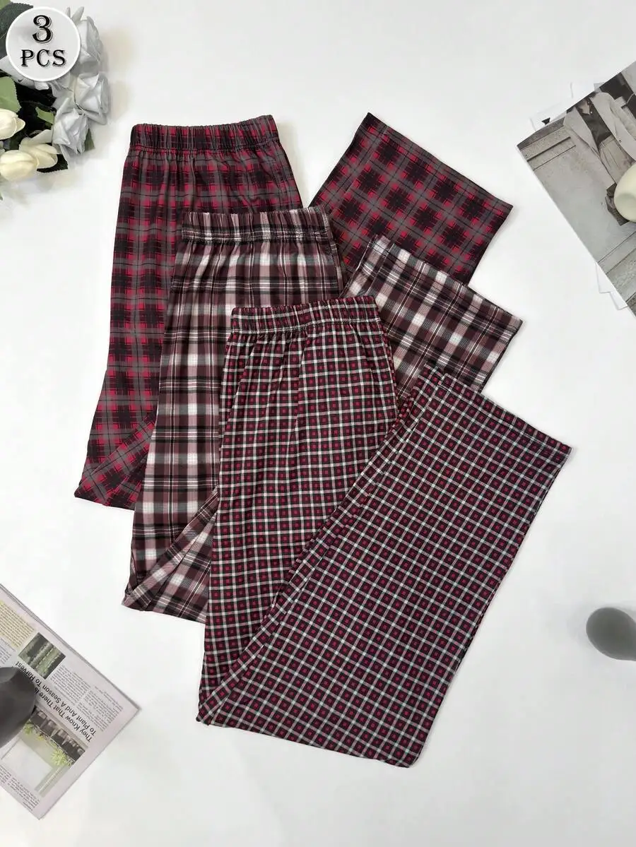 3-Pack Mens Plaid Pajama Pants Elastic Waist Loose Fit Comfortable Sleepwear
3-Pack Mens Plaid Pajama Pants Elastic Waist Loose Fit Comfortable Sleepwear