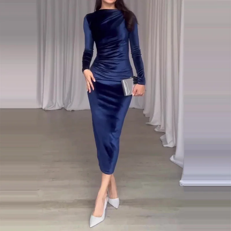 2024 Sexy Lady Waist Irregular Maxi Dress Female O Neck Solid A Line Dress New Winter Women Aristocratic Velvet Slim Party Dress
2024 Sexy Lady Waist Irregular Maxi Dress Female O Neck Solid A Line Dress New Winter Women Aristocratic Velvet Slim Party Dress