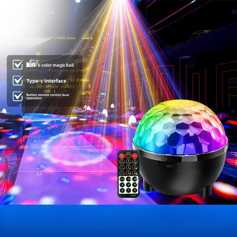 New Medium-sized Magic Ball 6-color Crystal Magic Ball Light Rotating Lights Stage Atmosphere Light Disco Jumping Light
New Medium-sized Magic Ball 6-color Crystal Magic Ball Light Rotating Lights Stage Atmosphere Light Disco Jumping Light