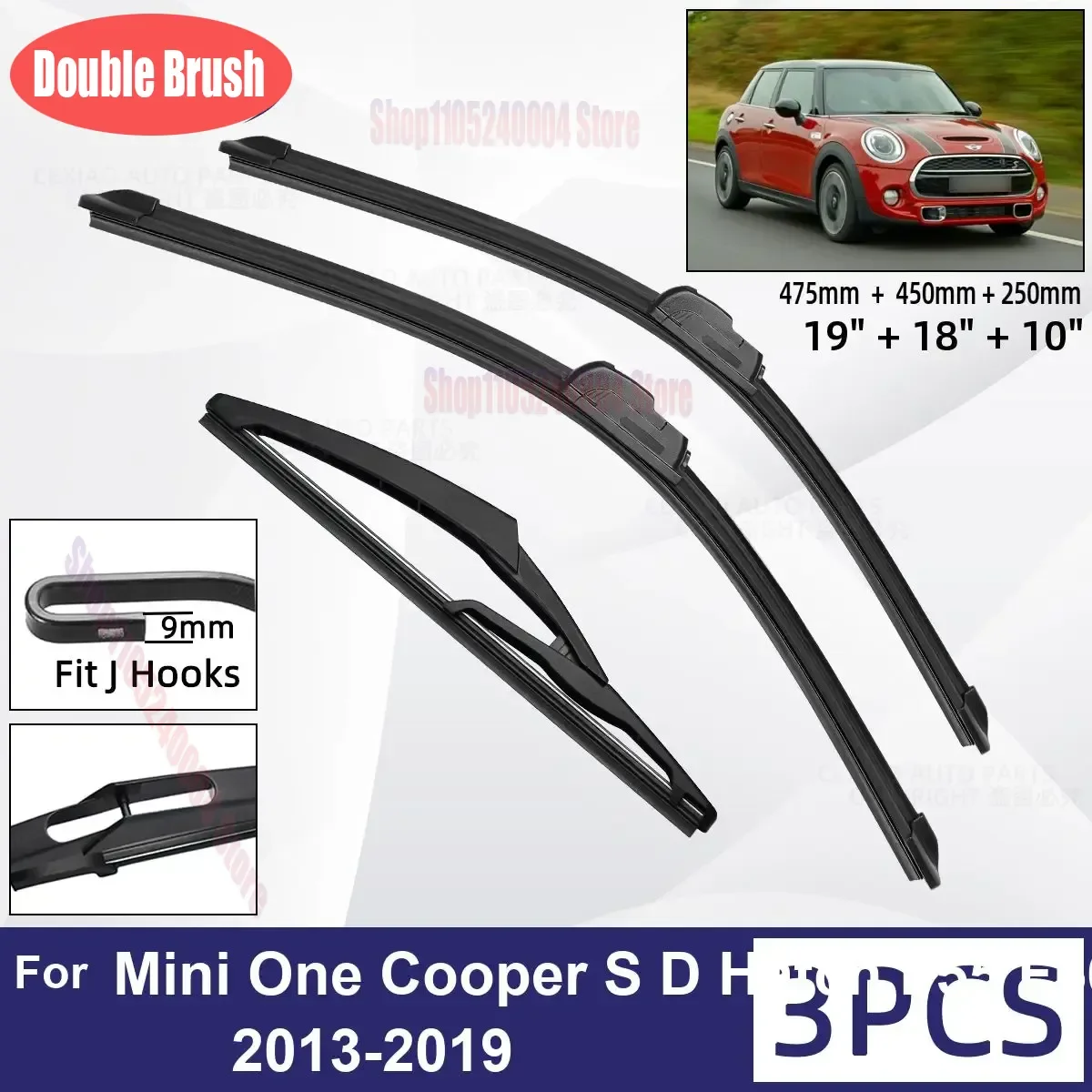 Front Rear Windscreen Wiper Blades 19 18 10 For MINI Mini One Cooper S D Hatch F55 F56 2013-2019
Front Rear Windscreen Wiper Blades 19 18 10 For MINI Mini One Cooper S D Hatch F55 F56 2013-2019