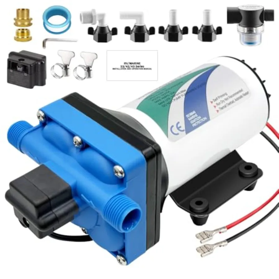 Электрический самовсасывающий диафрагменный насос постоянного тока 12В высокого давления с реле давления, 5.5GPM, 70Psi, для автодомов, морского транспорта, яхт, газонов, садов, черный
Электрический самовсасывающий диафрагменный насос постоянного тока 12В высокого давления с реле давления, 5.5GPM, 70Psi, для автодомов, морского транспорта, яхт, газонов, садов, черный