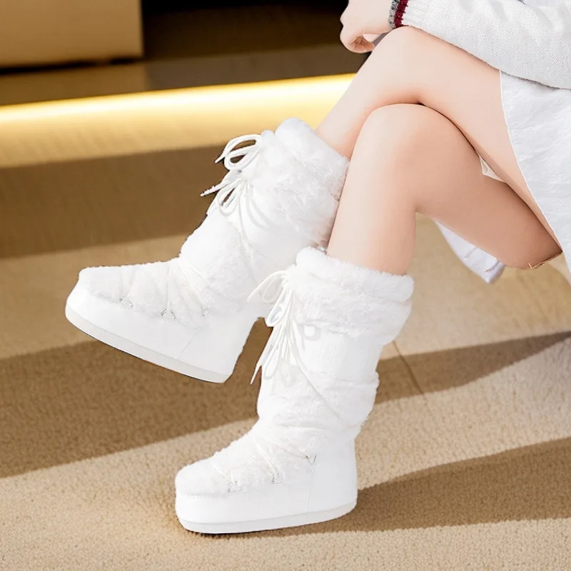 Women's Moon Snow Boots Winter 2025 New Style Warm Anti-slip High Top Cotton Boot Inner Heightening Waterproof Fleece Lined
Women's Moon Snow Boots Winter 2025 New Style Warm Anti-slip High Top Cotton Boot Inner Heightening Waterproof Fleece Lined