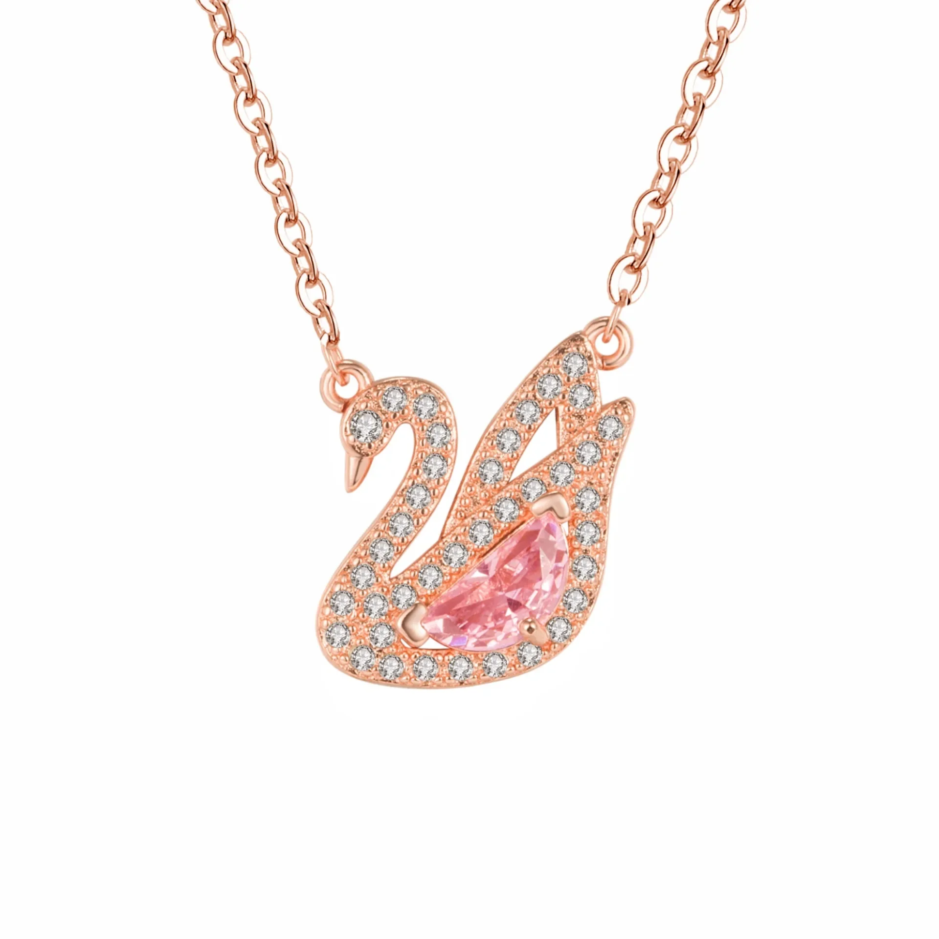Korean Style Half-Moon Pink Diamond Day Swan Pendant Necklace Fashion Full Diamond Sweet Elegant Swan Clasp Choker Necklace
Korean Style Half-Moon Pink Diamond Day Swan Pendant Necklace Fashion Full Diamond Sweet Elegant Swan Clasp Choker Necklace