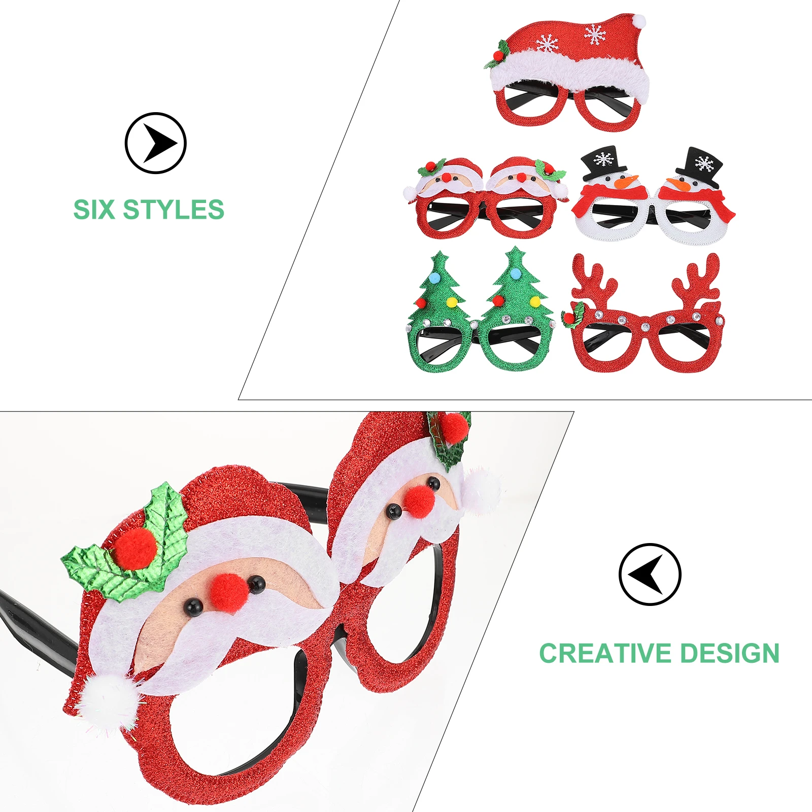 5pcs Creative Christmas Glasses Props for Kids Nylon Plastic Funny Eyeglasses Party Photo Costume Decorations Reusable 
5pcs Creative Christmas Glasses Props for Kids Nylon Plastic Funny Eyeglasses Party Photo Costume Decorations Reusable