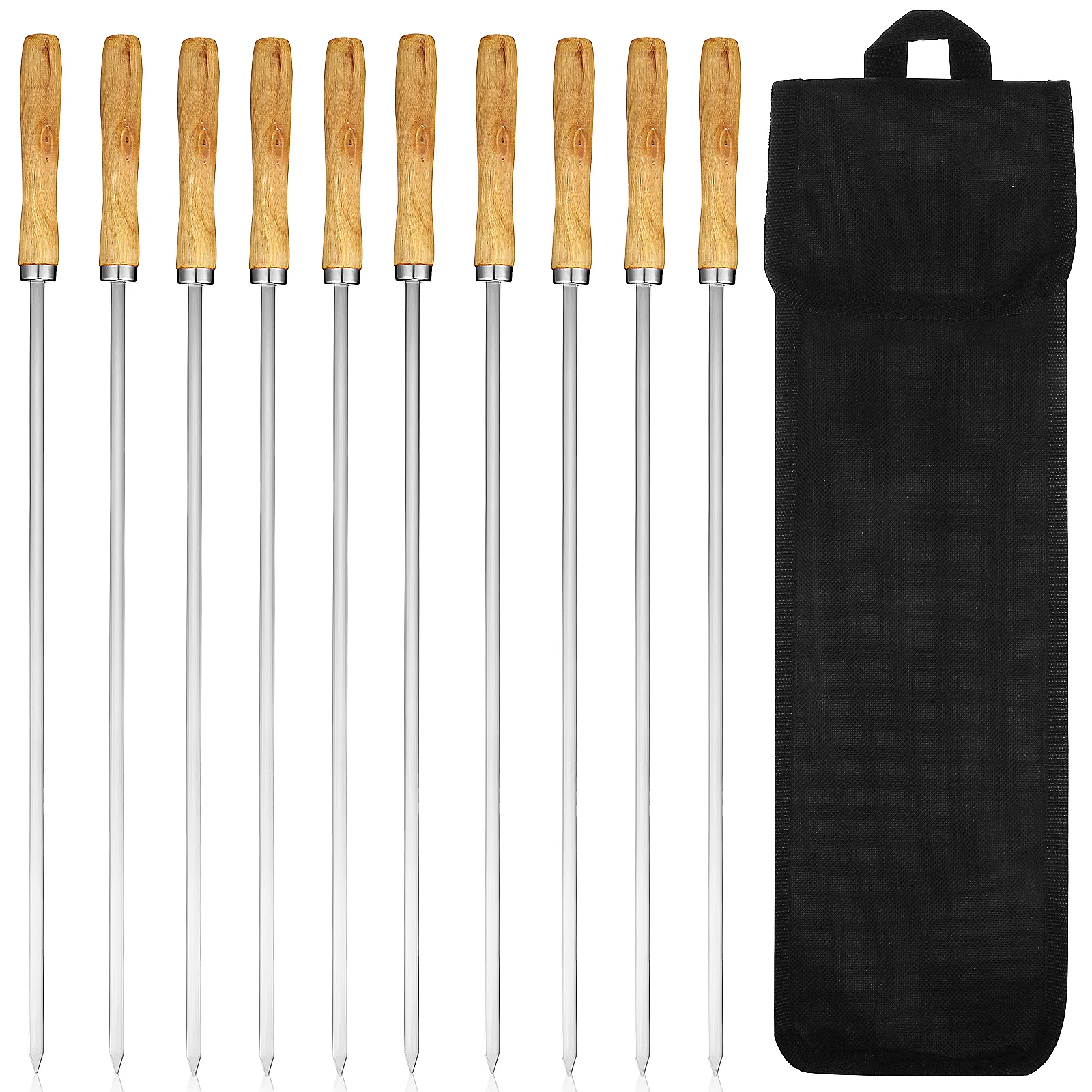 10 Pcs Kabob Skewers for Grilling Stainless Steel Flat Barbecue Metal Roasting Sticks
10 Pcs Kabob Skewers for Grilling Stainless Steel Flat Barbecue Metal Roasting Sticks
