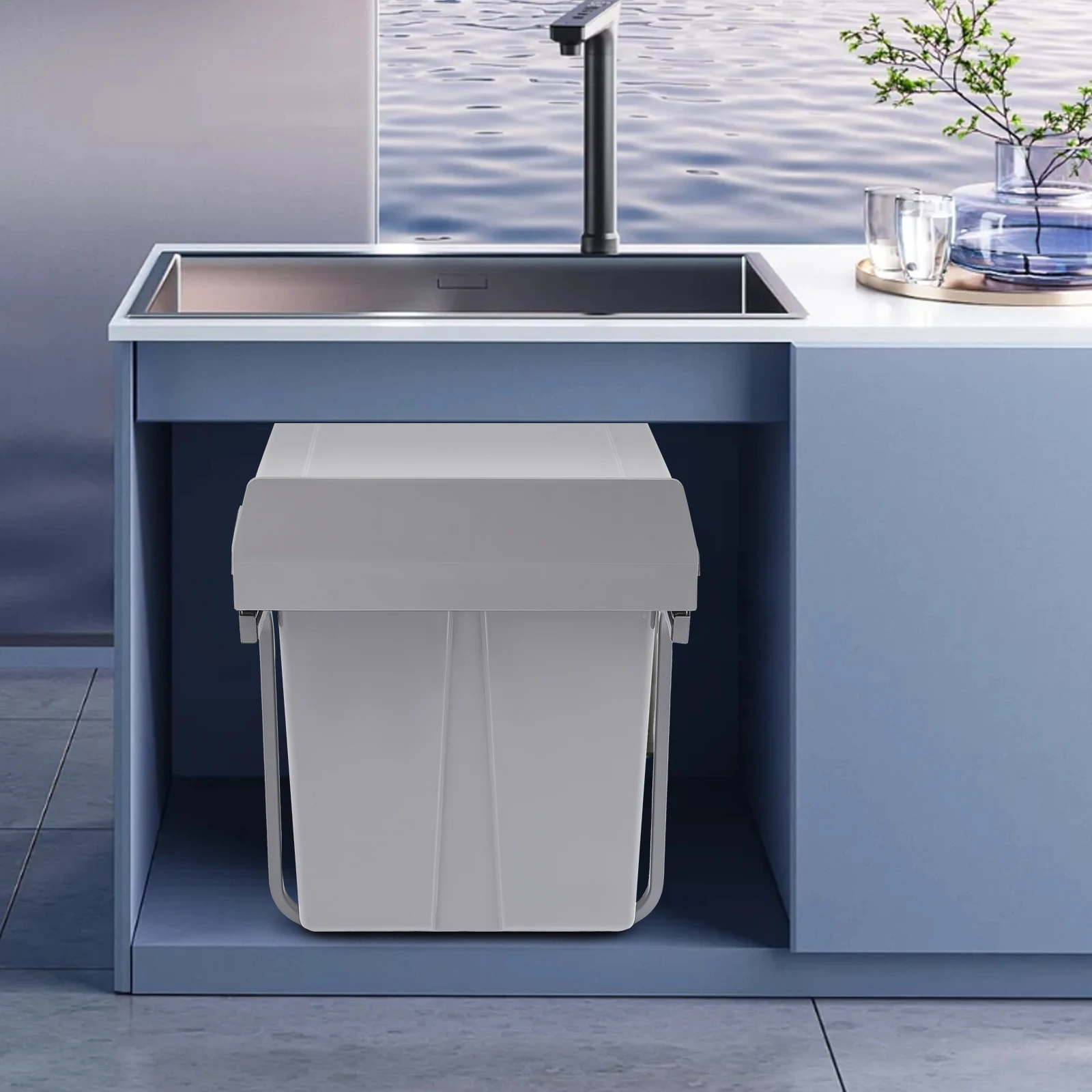 Double 4.4gal Pullout Trash Can Under Cabinet Grey Pullout Recycling Garbage Trash Can Sliding Kitchen Recycle Waste Bin
Double 4.4gal Pullout Trash Can Under Cabinet Grey Pullout Recycling Garbage Trash Can Sliding Kitchen Recycle Waste Bin