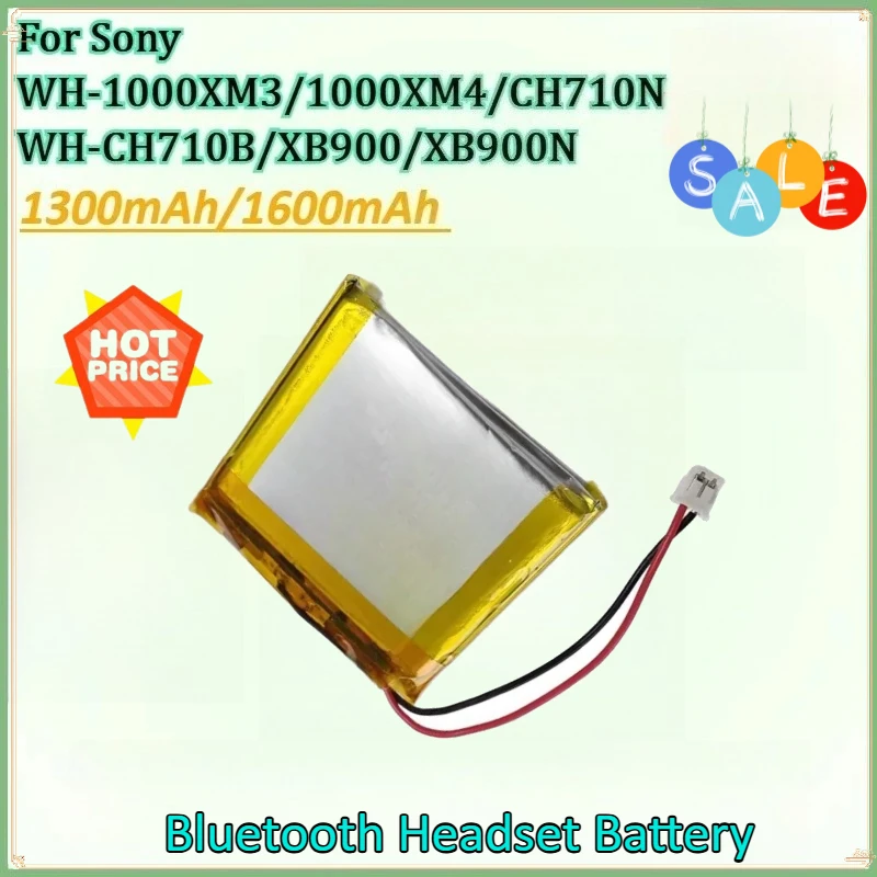 Wireless Bluetooth Headset Battery 1300mAh/1600mAh for Sony WH-1000XM4 WH-1000XM3 WH-CH710N WH-CH710B WH-XB900NWH-XB900
Wireless Bluetooth Headset Battery 1300mAh/1600mAh for Sony WH-1000XM4 WH-1000XM3 WH-CH710N WH-CH710B WH-XB900NWH-XB900