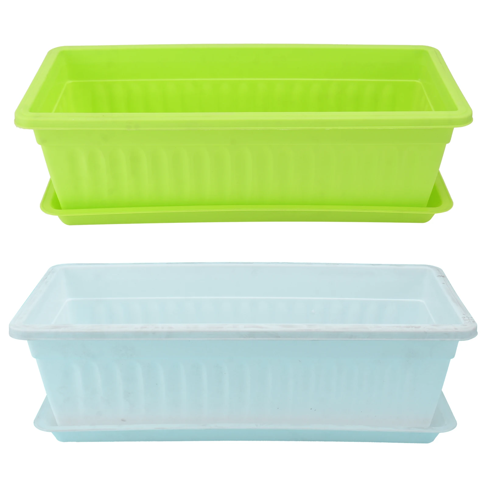 2 Sets 400 Model Vegetable Planters Sturdy Rectangular Plastic Flowerpots Balcony Indoor Gardening White Green 43cmx19cm Drip
2 Sets 400 Model Vegetable Planters Sturdy Rectangular Plastic Flowerpots Balcony Indoor Gardening White Green 43cmx19cm Drip