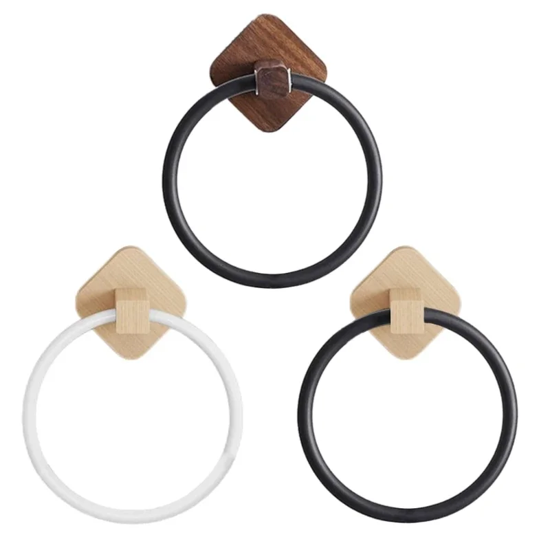 Towel Ring Aluminum Wood Wall Mounted Matte Black Kitchen Bathroom Towel Holder Ring Shelf Self Adhesive
Towel Ring Aluminum Wood Wall Mounted Matte Black Kitchen Bathroom Towel Holder Ring Shelf Self Adhesive
