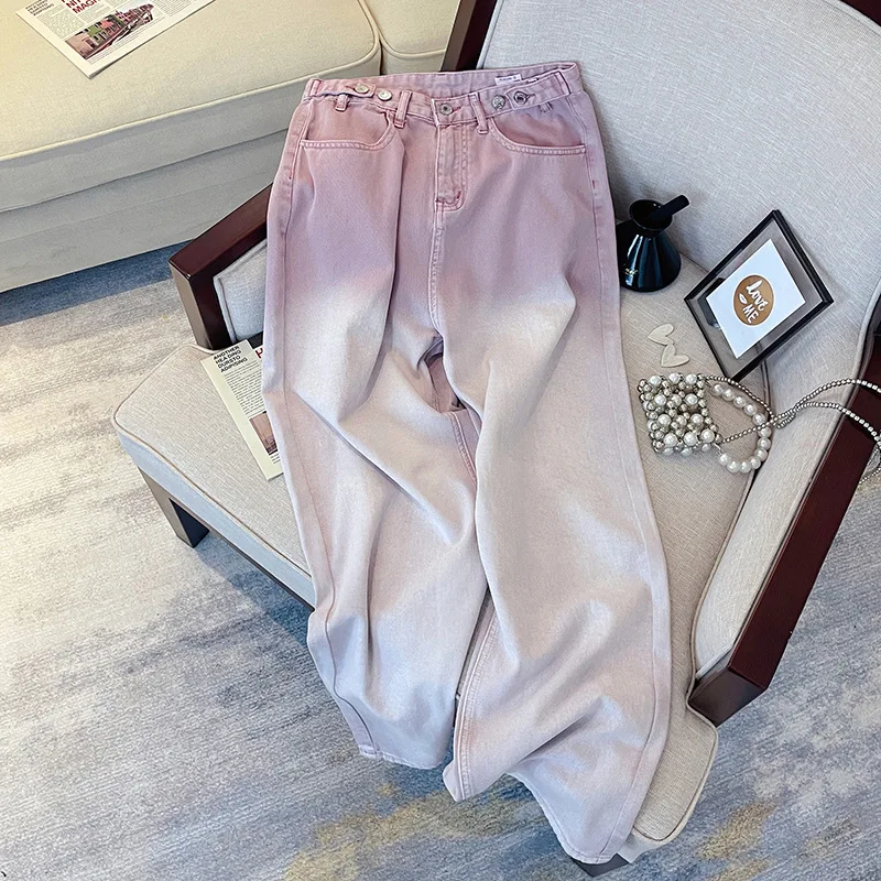 Purple Gradient Jeans Autumn New Women High Waist Straight Wide Leg Denim Pants Korean Ladies Loose Trousers Streetwear
Purple Gradient Jeans Autumn New Women High Waist Straight Wide Leg Denim Pants Korean Ladies Loose Trousers Streetwear