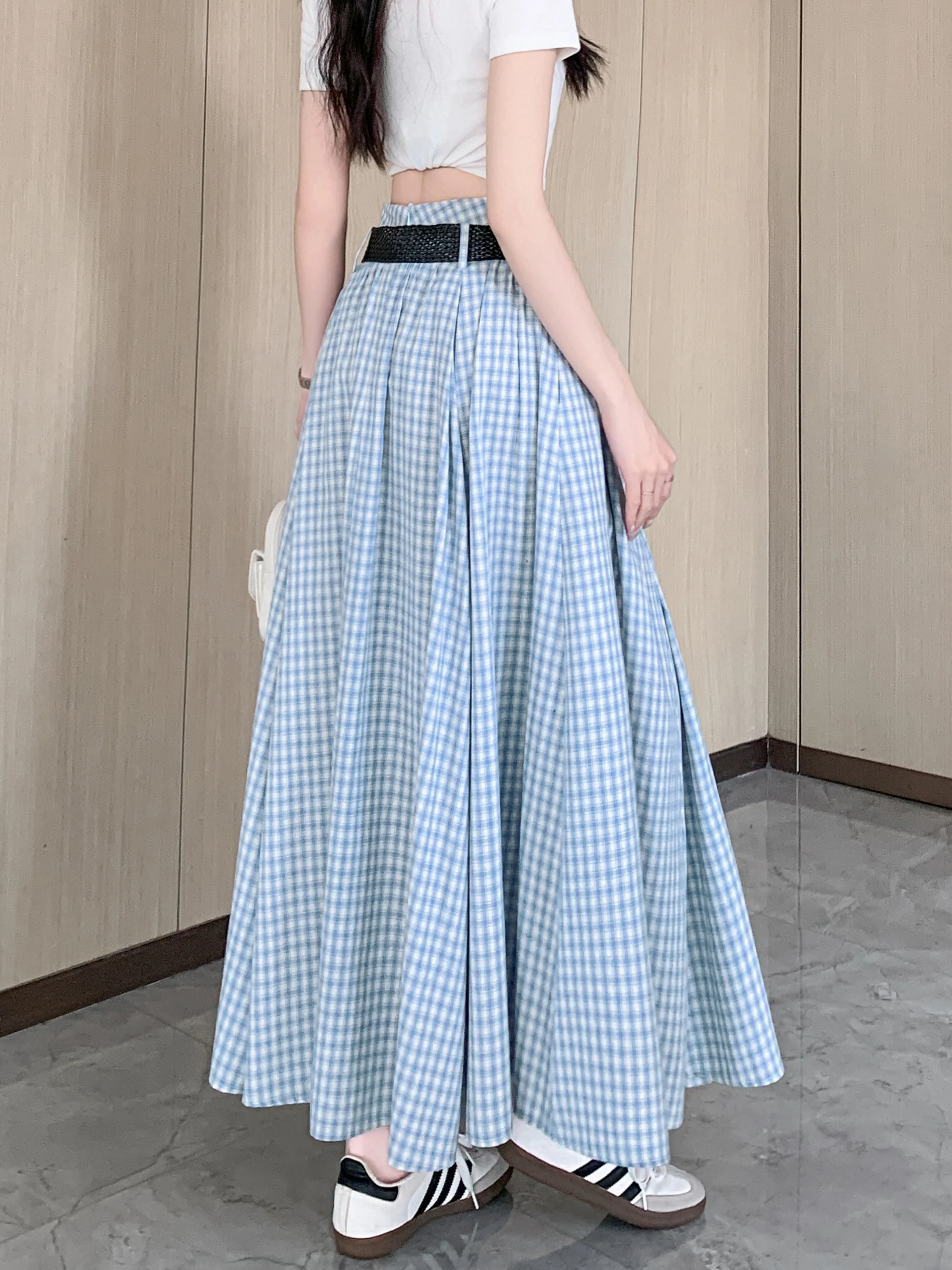 High Waist Plaid A-Line Midi Skirt Women's Summer 2026 New Style Slimming Drapey Maxi Skirt Korean Style Commute Dress
High Waist Plaid A-Line Midi Skirt Women's Summer 2026 New Style Slimming Drapey Maxi Skirt Korean Style Commute Dress