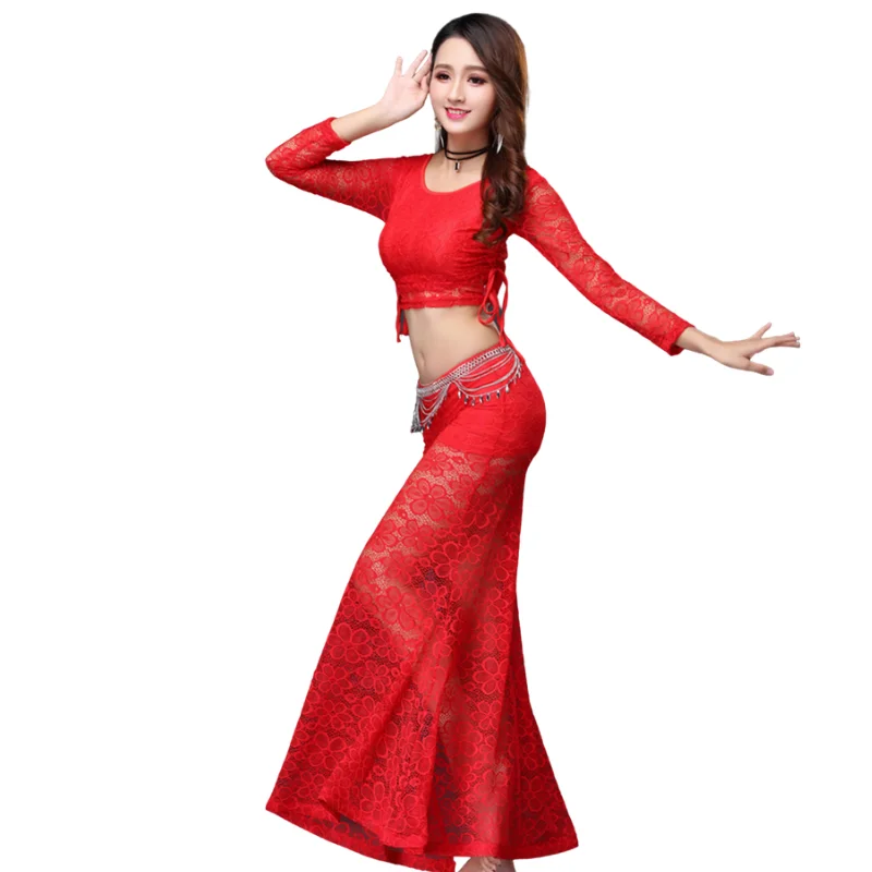 New Arrival Lace Belly Dance Long Skirt 3-Piece Top&Skirt&Belt Dress Sexy Dancer Practice Costume Set for lady dress
New Arrival Lace Belly Dance Long Skirt 3-Piece Top&Skirt&Belt Dress Sexy Dancer Practice Costume Set for lady dress