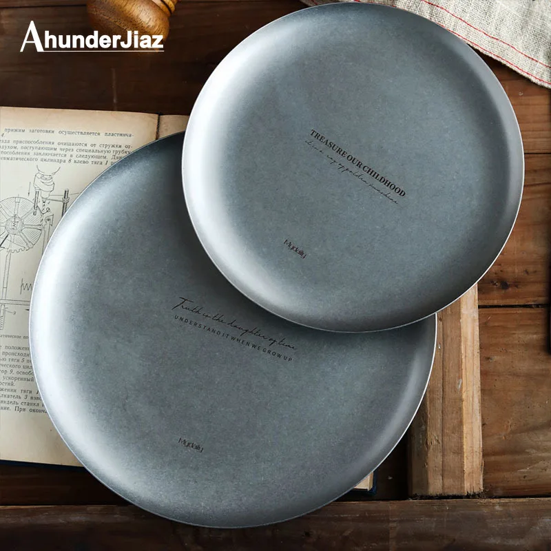 2022 New Retro Stainless Steel Gray Disc Metal Plate Decorative Ornaments Food Photography Props Dinner Plates винтажный поднос
2022 New Retro Stainless Steel Gray Disc Metal Plate Decorative Ornaments Food Photography Props Dinner Plates винтажный поднос