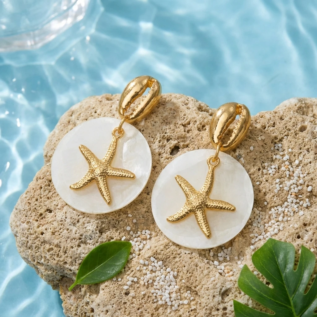 Boho Tropical Gold Color Starfish Earrings for Women Cowrie Shell Imitation Pearl Drop Ocean Animal Dangle Summer Beach Jewelry
Boho Tropical Gold Color Starfish Earrings for Women Cowrie Shell Imitation Pearl Drop Ocean Animal Dangle Summer Beach Jewelry