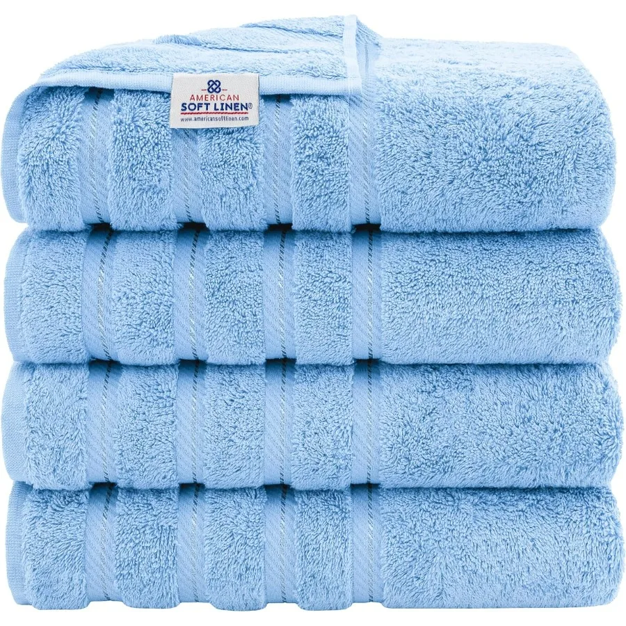 Luxury 4 Piece Bath Towel Set 600 GSM 100 Cotton Turkish Bath Towels for Bathroom 27x54 in Large Bathroom Shower Towels Sky Blu
Luxury 4 Piece Bath Towel Set 600 GSM 100 Cotton Turkish Bath Towels for Bathroom 27x54 in Large Bathroom Shower Towels Sky Blu