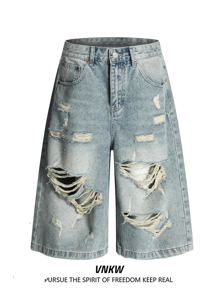 American Retro High Street Men's Distred Denim 7/8 Length Pants Loose Drapey Summer Wear Straight Leg Wide Leg Jeans
American Retro High Street Men's Distred Denim 7/8 Length Pants Loose Drapey Summer Wear Straight Leg Wide Leg Jeans