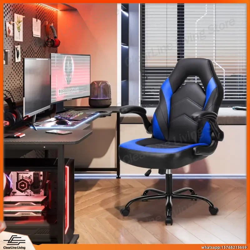 Ergonomic Office Chair with Adjustable Height Swivel Base PU Leather Racing Style Gaming Chair Flip Up Armrests for Home
Ergonomic Office Chair with Adjustable Height Swivel Base PU Leather Racing Style Gaming Chair Flip Up Armrests for Home