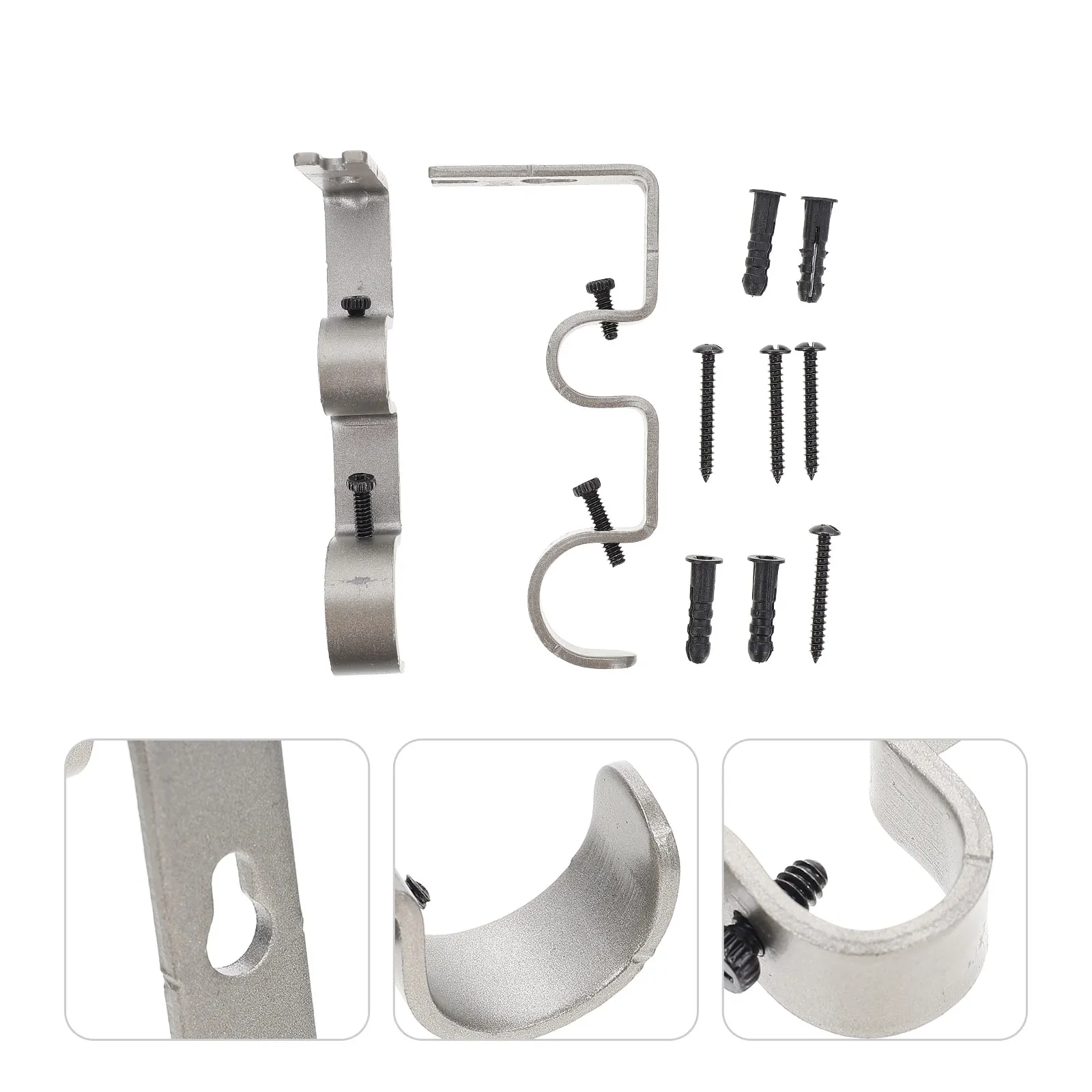 2 Sets Curtain Rod Bracket Curtains Rods Holder for Wall Hook up Iron Pole Brackets Heavy Duty
2 Sets Curtain Rod Bracket Curtains Rods Holder for Wall Hook up Iron Pole Brackets Heavy Duty
