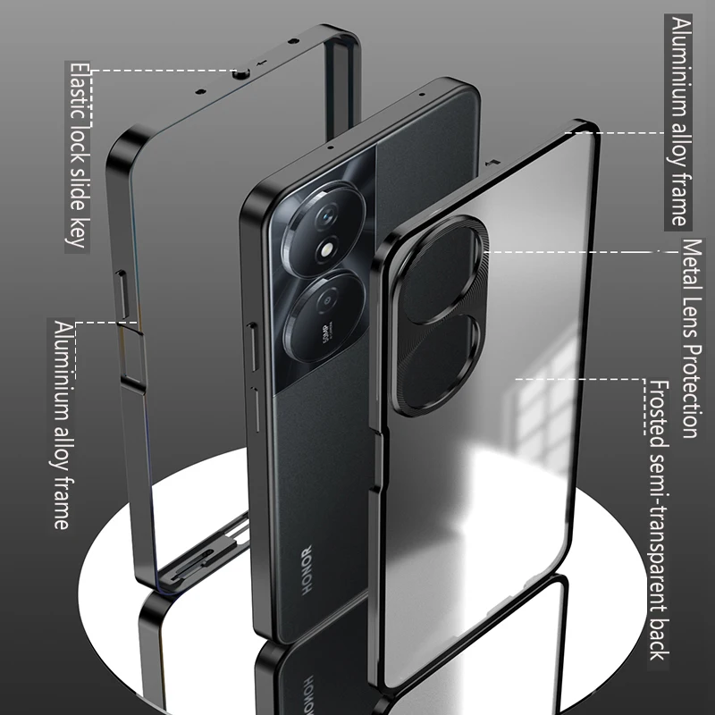 Aluminium Alloy Metal Frame Phone Case for Honor X9C Smart Case Matte Transparent Acrylic Back Cover Bumper for Honor X7B X7C
Aluminium Alloy Metal Frame Phone Case for Honor X9C Smart Case Matte Transparent Acrylic Back Cover Bumper for Honor X7B X7C