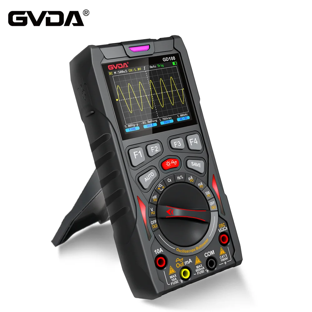GVDA 3 In 1 Digital Oscilloscope Sampling Rate 12MHz Analog Bandwidth Multimeter Tester Signal Generator With Waveform Storage
GVDA 3 In 1 Digital Oscilloscope Sampling Rate 12MHz Analog Bandwidth Multimeter Tester Signal Generator With Waveform Storage