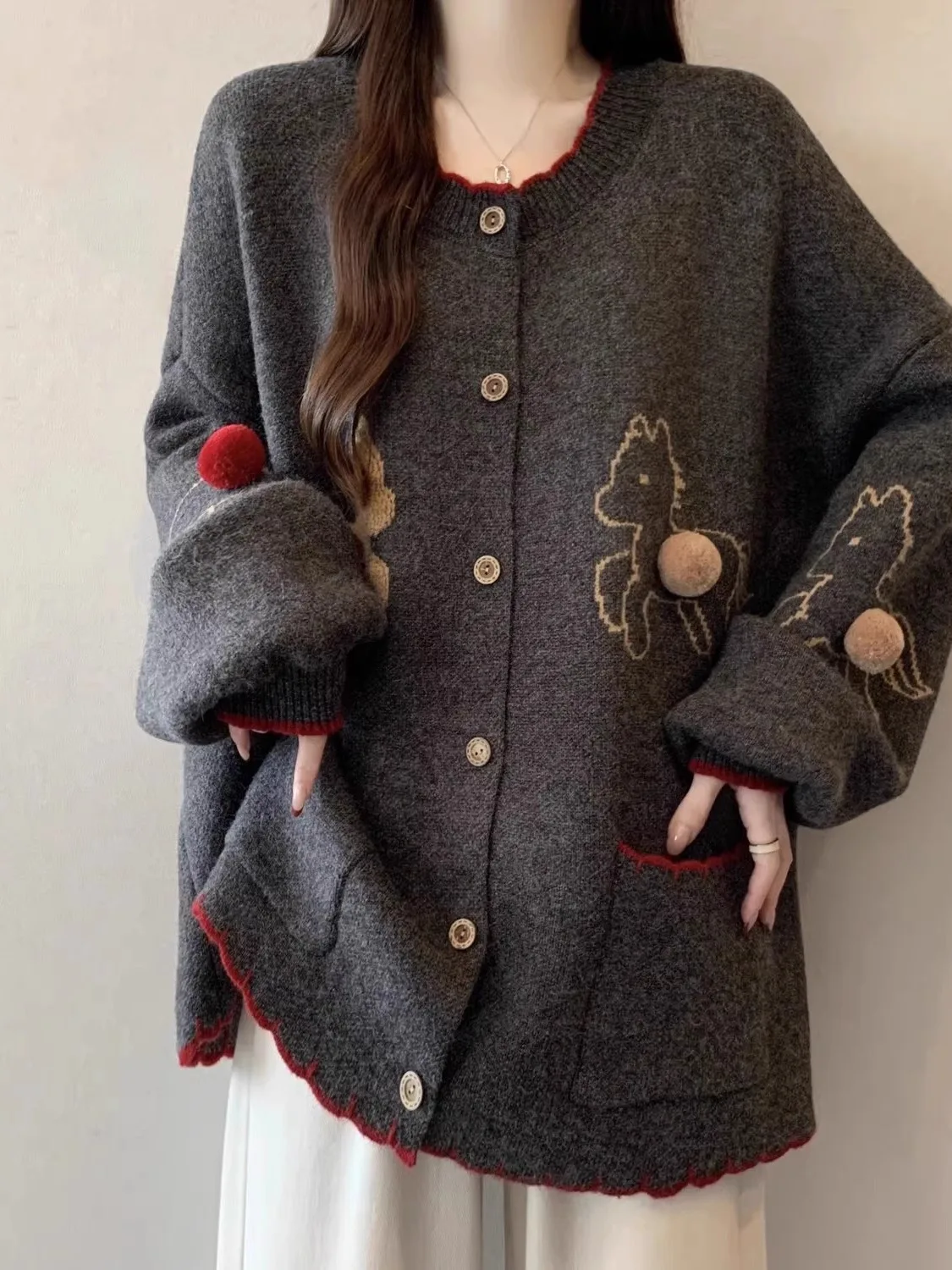 Gray Knitted Sweater Coat Women's Shoulder Length Large Size Fat MM Medium Length Knitted Open Cardigan Spring 2026 New Style
Gray Knitted Sweater Coat Women's Shoulder Length Large Size Fat MM Medium Length Knitted Open Cardigan Spring 2026 New Style