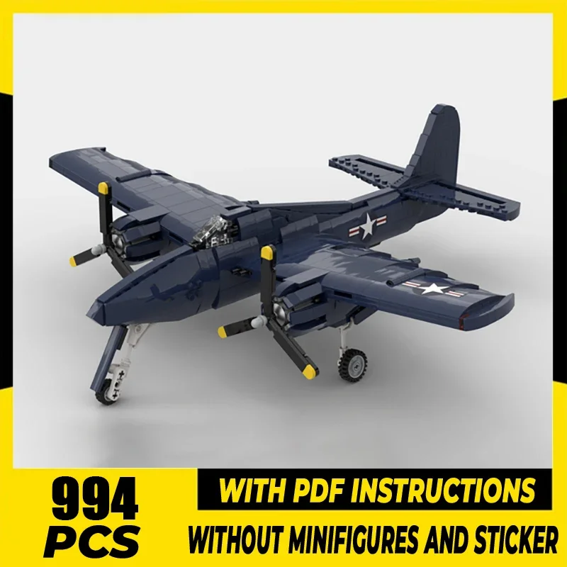 Moc Building Blocks Military Series1:35 Scale F7F-3 Tigercat Model Technology Aircraft Bricks DIY Assembly Fighter Toys
Moc Building Blocks Military Series1:35 Scale F7F-3 Tigercat Model Technology Aircraft Bricks DIY Assembly Fighter Toys