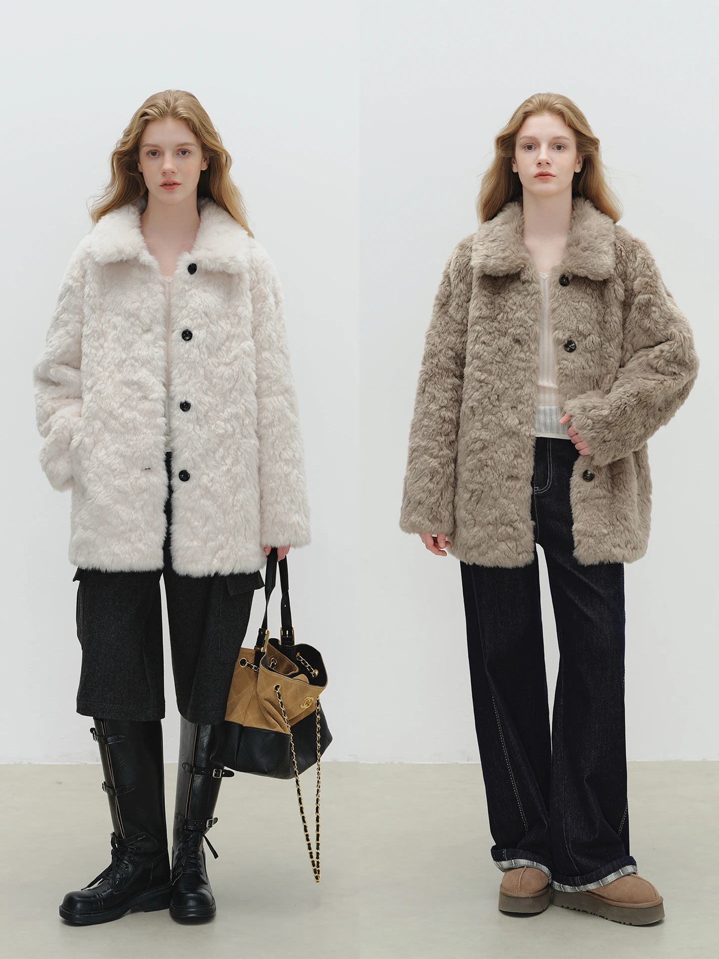 Loose Fit Lazy Sle Environmental Fur Coat Turn-down Collar Straight Hair Tocca Outerwear Youth Women's Winter Faion
Loose Fit Lazy Sle Environmental Fur Coat Turn-down Collar Straight Hair Tocca Outerwear Youth Women's Winter Faion