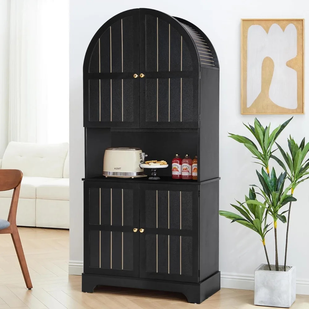 71" Tall Arched Kitchen Pantry, Freestanding Tall Pantry with Countertop and Doors, Modern Wood Kitchen Storage Cabinets for Liv
71" Tall Arched Kitchen Pantry, Freestanding Tall Pantry with Countertop and Doors, Modern Wood Kitchen Storage Cabinets for Liv