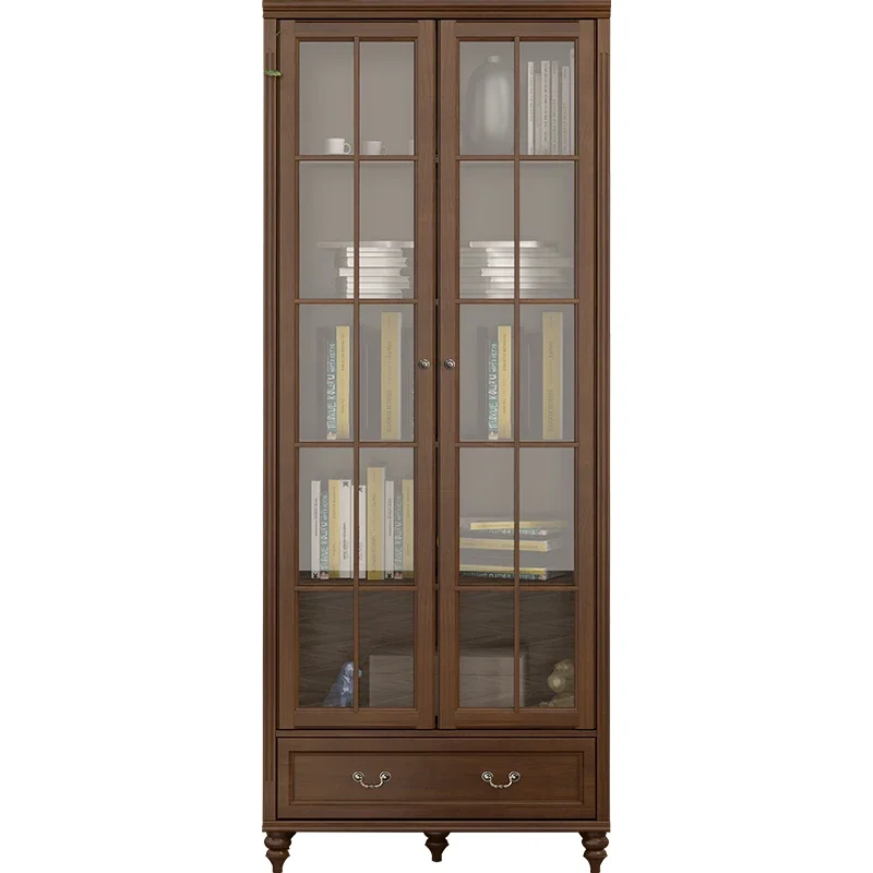 Solid Wood Clothes Closet Bookcase with Glass Door Storage Cabinet Shelf Wall Living Room Display Cabinet
Solid Wood Clothes Closet Bookcase with Glass Door Storage Cabinet Shelf Wall Living Room Display Cabinet