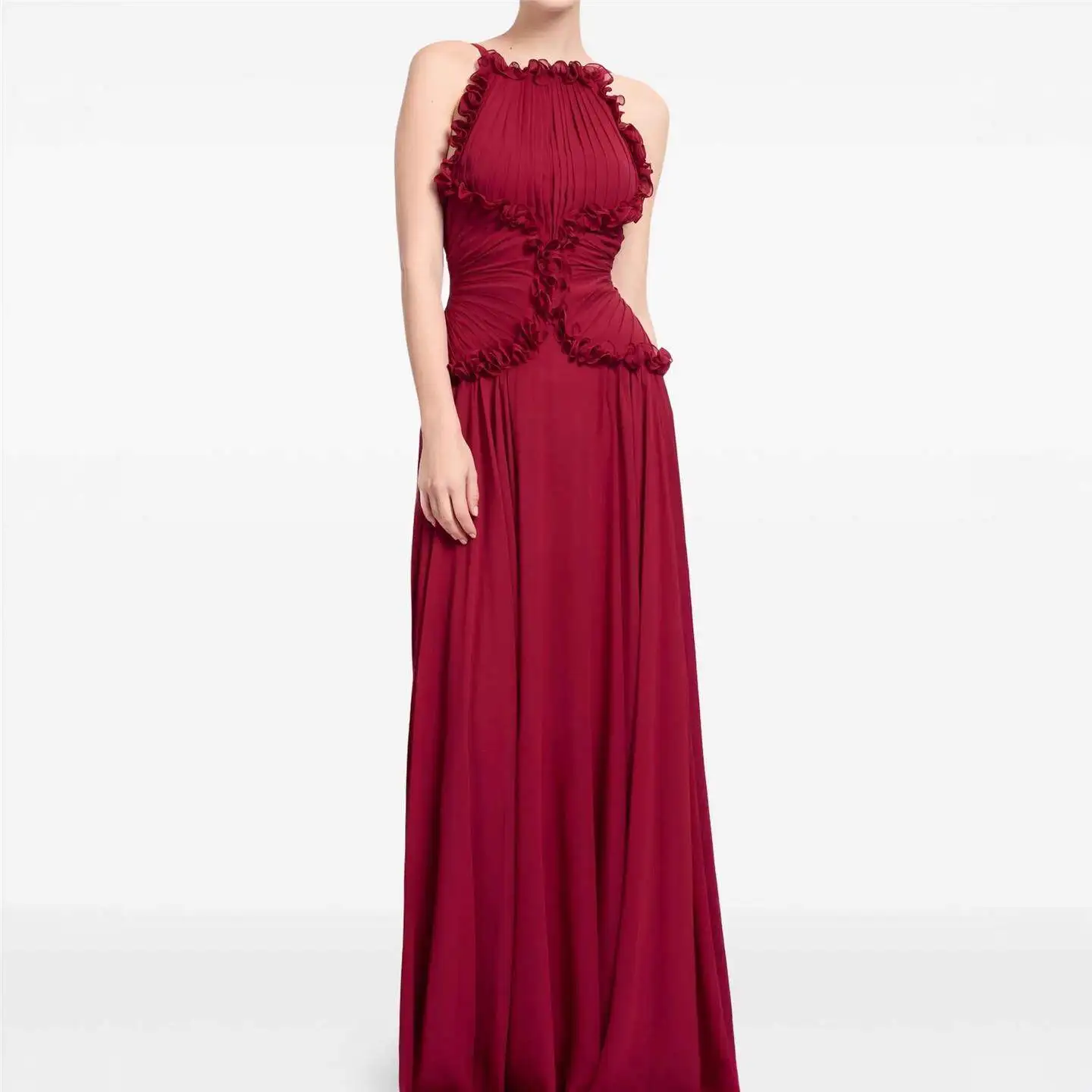 Women's Casual Chiffon Maxi Dress Party Evening Gown with Lace Trimmed Bell Skirt Loose Elastic Waist Sleeveless Summer Dress
Women's Casual Chiffon Maxi Dress Party Evening Gown with Lace Trimmed Bell Skirt Loose Elastic Waist Sleeveless Summer Dress