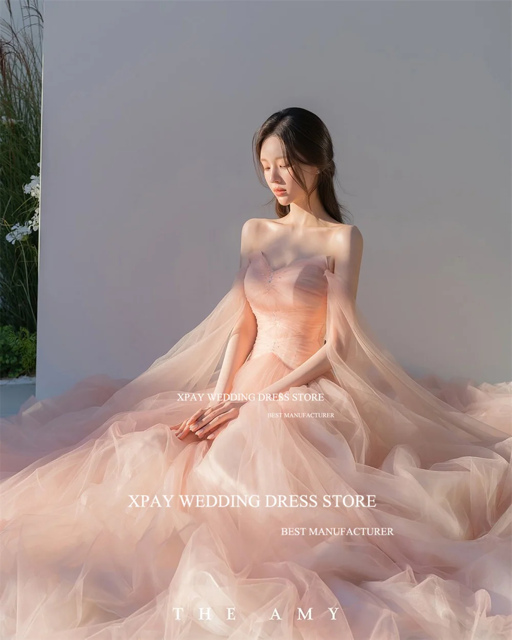 XPAY Sweetheart Baby Pink Korea Wedding Dresses Photos shoot Strapless Draped Tulle Party Dress Customized Formal Prom Dress
XPAY Sweetheart Baby Pink Korea Wedding Dresses Photos shoot Strapless Draped Tulle Party Dress Customized Formal Prom Dress