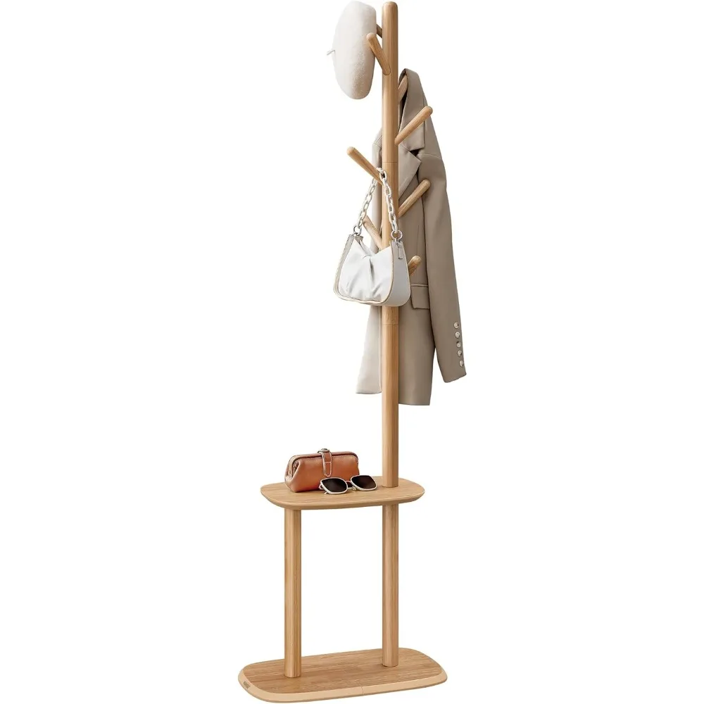 Free Standing Coat Stand, Hall Coat Tree with 8 Hooks and Storage Shelf, 67.2 Inch Tall, for Coats, Hats, Bags, for Entryway
Free Standing Coat Stand, Hall Coat Tree with 8 Hooks and Storage Shelf, 67.2 Inch Tall, for Coats, Hats, Bags, for Entryway