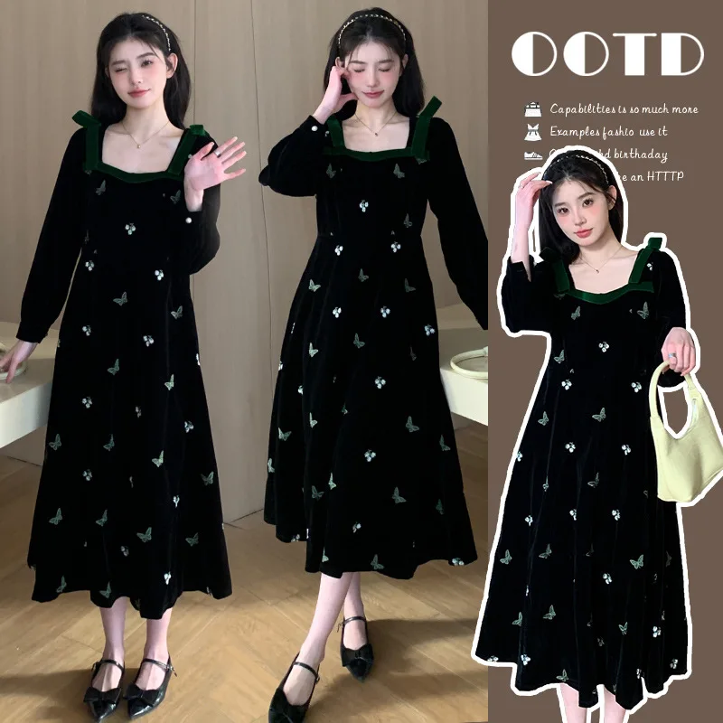 Pregnant Women's Clothing 2025 Summer New Style French Western-style Butterfly Embroidery Patchwork Retro Dress
Pregnant Women's Clothing 2025 Summer New Style French Western-style Butterfly Embroidery Patchwork Retro Dress