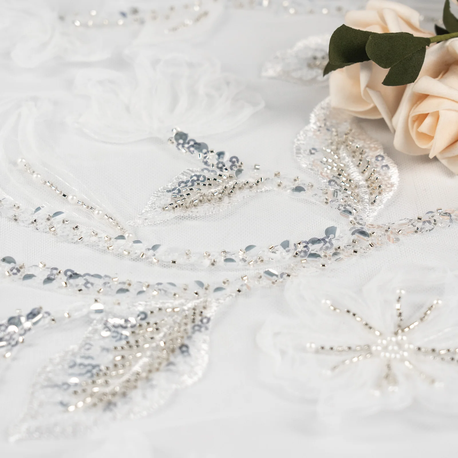 Luxury French Tulle Mesh Lace Fabric 5 Yards Embroidered Beaded Lace Fabric Sequin Elegant Bridal Lace Fabric
Luxury French Tulle Mesh Lace Fabric 5 Yards Embroidered Beaded Lace Fabric Sequin Elegant Bridal Lace Fabric