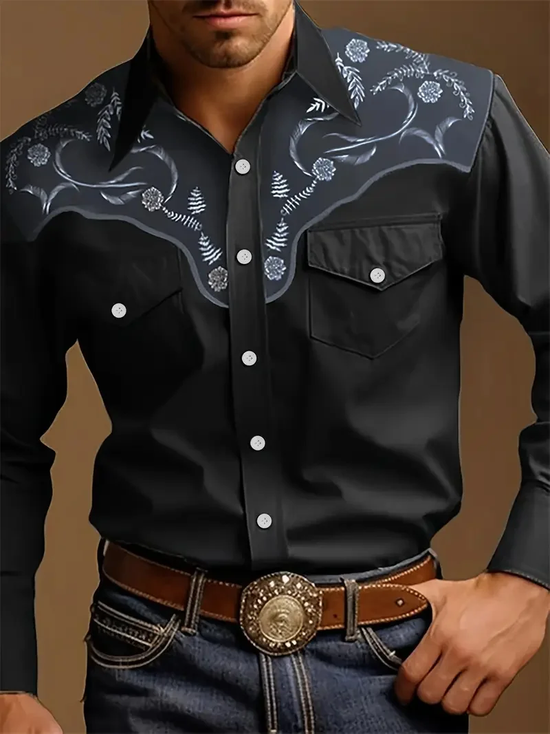 Fashion Chain Print Men's Shirt Vintage Style Lapel Button Long Sleeve Top Men's Casual Party Clothing
Fashion Chain Print Men's Shirt Vintage Style Lapel Button Long Sleeve Top Men's Casual Party Clothing
