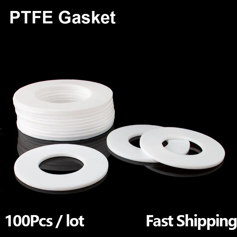 PTFE Gasket, Plastic Flat Washer, Sealing Works on Pump, Compressor, Mixing Kettle. CS 1mm, 2mm, 3mm, 100 Pcs in a Pack.
PTFE Gasket, Plastic Flat Washer, Sealing Works on Pump, Compressor, Mixing Kettle. CS 1mm, 2mm, 3mm, 100 Pcs in a Pack.