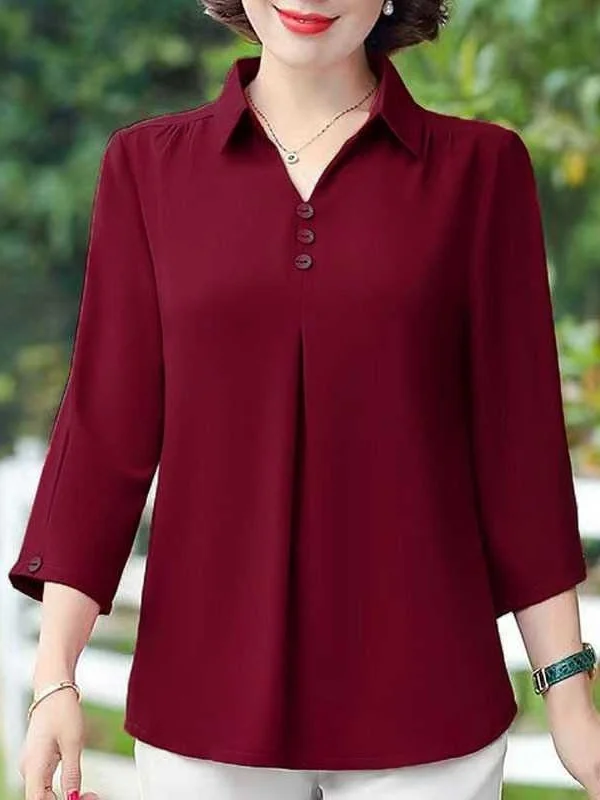 Summer Pure Color Women's Shirt Western Style Cleanfit Waist Cinched Polyester Fiber Five Sleeve Women's Fashion Shirt
Summer Pure Color Women's Shirt Western Style Cleanfit Waist Cinched Polyester Fiber Five Sleeve Women's Fashion Shirt