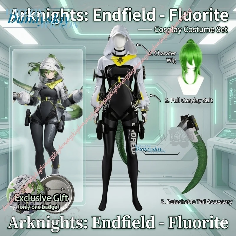 Fluorite Costume Sexy Punk Black Pu Jumpsuit Bodysuit Furry Furrsuit Tail Wigs Halloween Cosplay Anime Game Arknights: Endfield
Fluorite Costume Sexy Punk Black Pu Jumpsuit Bodysuit Furry Furrsuit Tail Wigs Halloween Cosplay Anime Game Arknights: Endfield