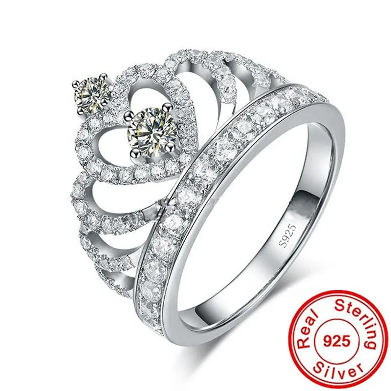 Queen Crown High Carbon Diamond Ring 100% Real 925 Sterling Silver Party Wedding Band Rings for Women Engagement Jewelry Gift
Queen Crown High Carbon Diamond Ring 100% Real 925 Sterling Silver Party Wedding Band Rings for Women Engagement Jewelry Gift
