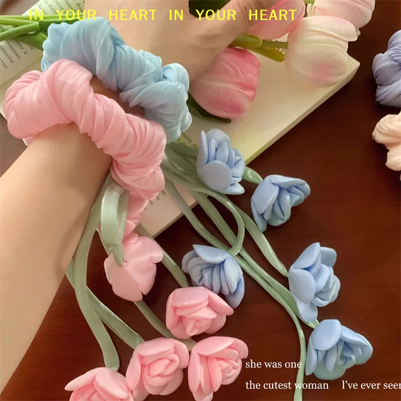 【X】Ethereal Hair Accessory For Women Lily Of The Valley & Tulips Floral Scrunchie Hair Tie With Dangling Ribbon Accents
【X】Ethereal Hair Accessory For Women Lily Of The Valley & Tulips Floral Scrunchie Hair Tie With Dangling Ribbon Accents