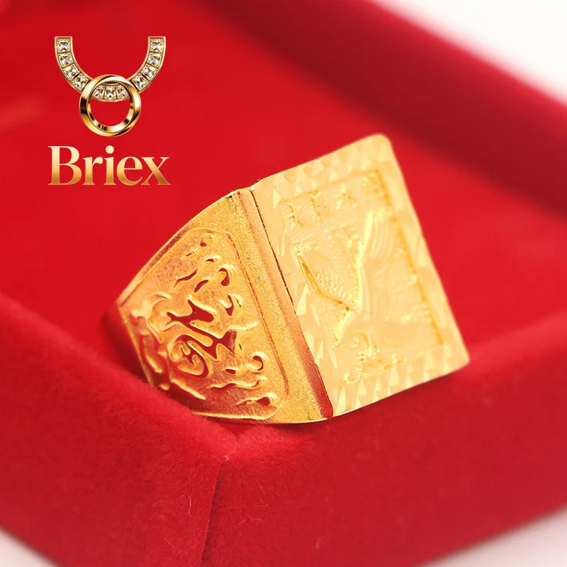 Briex Jewelry Grand Ambition Ring Men's 24K Gold AU999 - Exquisitely carved 3D pattern, thick premium texture, for banquet atten
Briex Jewelry Grand Ambition Ring Men's 24K Gold AU999 - Exquisitely carved 3D pattern, thick premium texture, for banquet atten